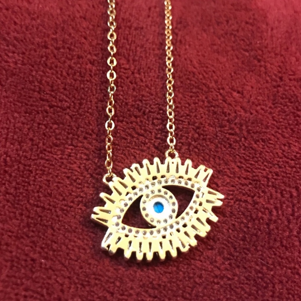 ‘Reina’ evil eye necklace gold - Picture 6 of 7